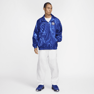 Chamarra tipo anorak de fútbol Nike para hombre Chelsea FC Windrunner