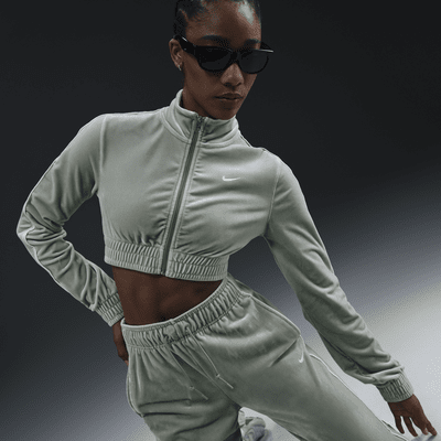 Nike Sportswear Collection Women's Cropped Velour Full-Zip Top