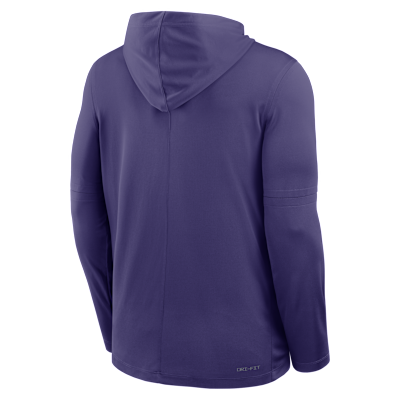 Playera de manga larga universitaria Nike Dri-FIT con gorro para hombre Clemson Sideline