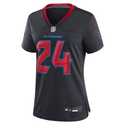 Jersey de fútbol americano Nike de la NFL Game para mujer Derek Stingley Jr. Houston Texans