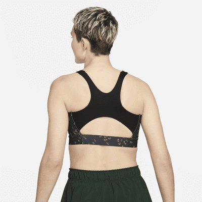 Bra deportivo con abertura posterior con almohadilla de una sola pieza de media sujeción para mujer Nike Swoosh Icon Clash