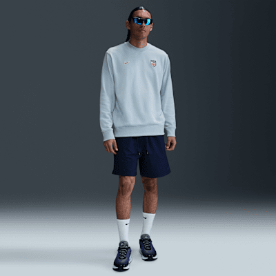 Sudadera de futbol Nike de French Terry de cuello redondo para hombre USA Club