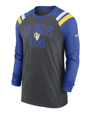 Nike / Men's Los Angeles Rams Dri-FIT Royal Long Sleeve Raglan T-Shirt