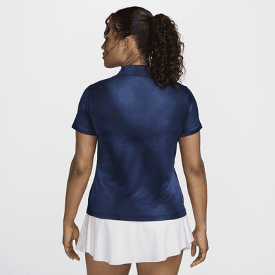 Polo de golfe estampado de manga curta Dri-FIT Nike Victory para mulher