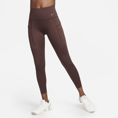 Leggings de tiro alto de 7/8 de sujeción firme con bolsillos para mujer Nike Go