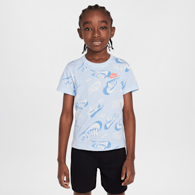 Nike Sportswear Little Kids' On the Move Printed Tee and French Terry Shorts Set