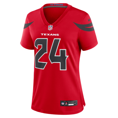 Jersey de fútbol americano Nike de la NFL Game para mujer Derek Stingley Jr. Houston Texans