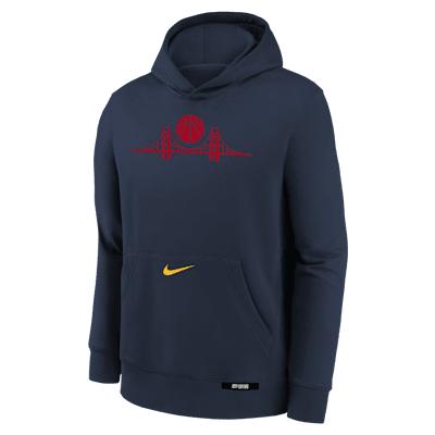 Golden State Warriors Club City Edition Big Kids' Nike NBA Pullover Hoodie