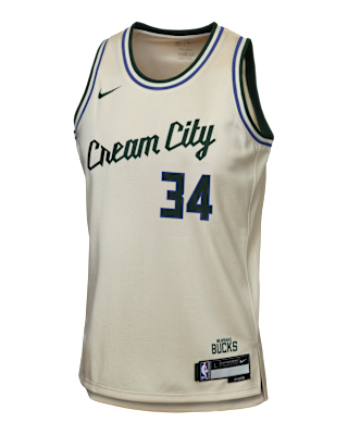 Детские джерси Giannis Antetokounmpo Milwaukee Bucks City Edition Big Kids' Nike NBA Swingman Jersey