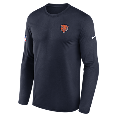 Chicago Bears Legend Small Logo Men's Nike Dri-FIT NFL Long-Sleeve T-Shirt from Nike - $50