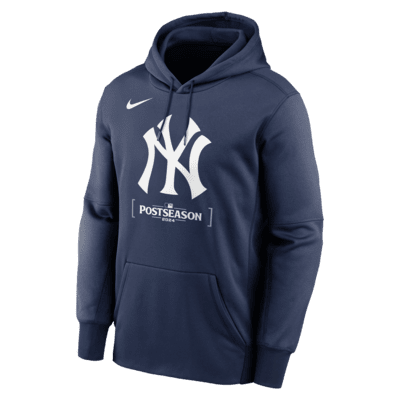 Sudadera con gorro sin cierre Nike Therma de la MLB para hombre New York Yankees 2024 Postseason Authentic Collection