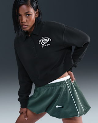 Женские  Nike Sportswear Phoenix Fleece Loose Collared Pull-Over Top