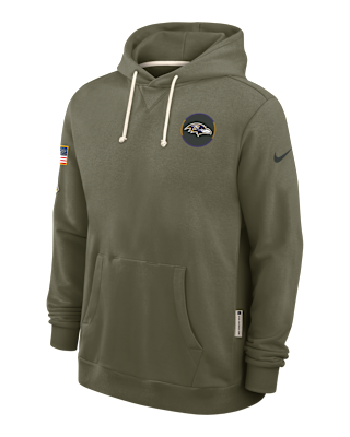 Мужское худи Baltimore Ravens Salute to Service Sideline Dominant Force Nike Dri-FIT NFL Pullover Hoodie