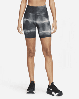Nike One Luxe Trainingsshorts met halfhoge taille en print voor dames (18  cm). Nike BE