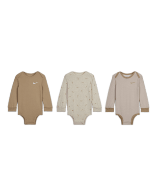 Детские  Nike Baby Essentials Baby (12-24M) Long Sleeve Bodysuits (3 Pack)