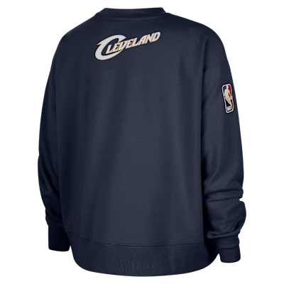 Sudadera de cuello redondo premium de tejido Fleece Nike de la NBA Phoenix para mujer Cleveland Cavaliers Hardwood Classics