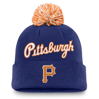 Gorro con dobladillo y pompón Nike de la MLB para hombre Pittsburgh Pirates Peak