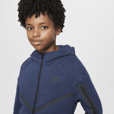 Nike Sportswear Tech Fleece-hættetrøje med lynlås til større børn