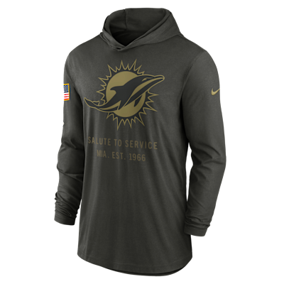 Miami Dolphins Salute to Service Sideline Men’s Nike Dri-FIT NFL Long-Sleeve Hooded Top