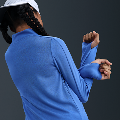 Nike Dri-FIT meisjestop met lange mouwen en korte rits