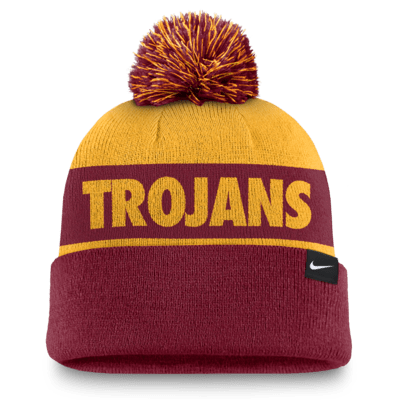 Gorro con dobladillo y pompón universitario Nike para hombre USC Trojans Primetime Peak