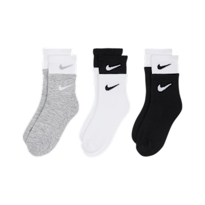 Calcetines al tobillo con ribete doble para niños talla pequeña (3 pares) Nike