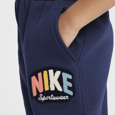 Pants de tejido Fleece para niños talla pequeña Nike Sportswear Powder Play