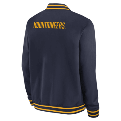 Chamarra bomber Nike College de cierre completo para hombre West Virginia Mountaineers Sideline