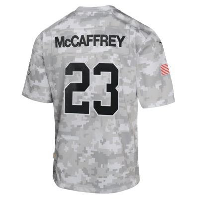 Jersey Nike Dri-FIT de la NFL Limited para niños talla grande Christian McCaffrey San Francisco 49ers Salute to Service