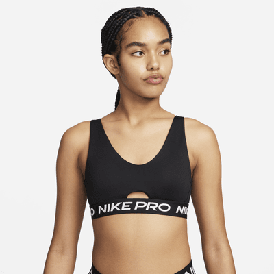 Dámská sportovní podprsenka Nike Pro Indy Plunge s vycpávkami a střední oporou