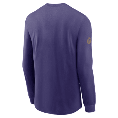 Playera de manga larga Nike Dri-FIT de la NFL para hombre Baltimore Ravens Sideline Team Issue