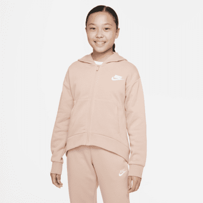 Kids Girls Hooded Size Pocket Jogging Sweatpants Zip Velour Plus Tracksuit 