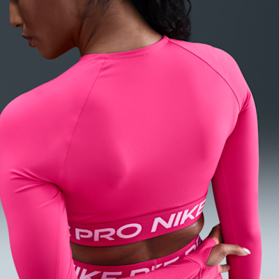 Kort Nike Pro Dri-FIT-top med lange ærmer til kvinder