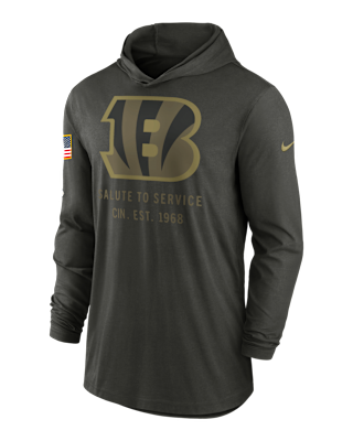 Мужские  Cincinnati Bengals Salute to Service Sideline Men’s Nike Dri-FIT NFL Long-Sleeve Hooded Top