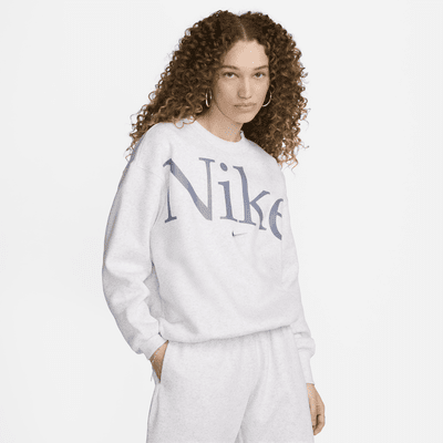 Nike Sportswear Phoenix Fleece Women's Oversized Crew-Neck Logo Sweatshirt  (Plus Size)