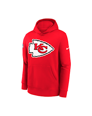 Детское худи Kansas City Chiefs Sideline Club Big Kids' Nike NFL Pullover Hoodie