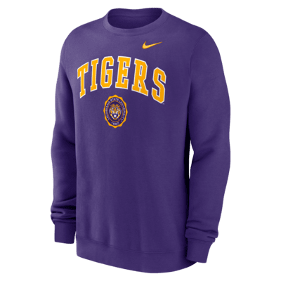 LSU Tigers Arched Seal Men's Nike College Pullover Crew