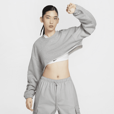 เสื้อ Shrug ผ้าเฟรนช์เทรีขนาดโอเวอร์ไซส์ผู้หญิง Nike Sportswear