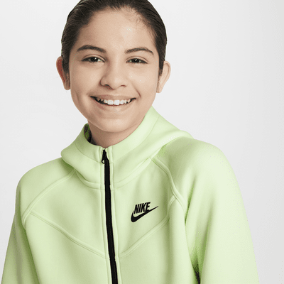 Sudadera con gorro de cierre completo para niñas talla grande Nike Sportswear Tech Fleece