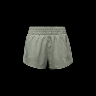 Nike One Dri-FIT damesshorts met halfhoge taille, graphic en binnenbroekje