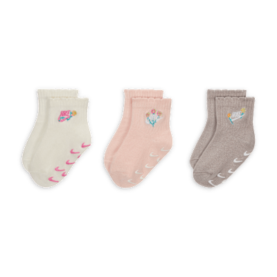 Nike Baby (12-24M) Flowral Gripper Socks (3 Pairs)