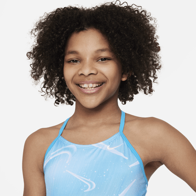 Nike Aurora Swoosh Older Kids' (Girls') Cross-Back One-Piece Swimsuit ...