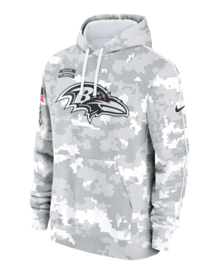 Мужское худи Baltimore Ravens Salute to Service Primary Edge Club Nike NFL Pullover Hoodie