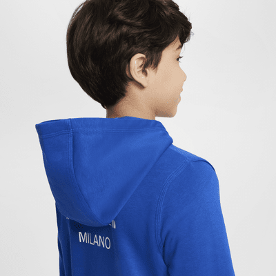 Primera equipación Club Inter de Milán Sudadera con capucha y cremallera completa de tejido French terry Nike Football - Niño