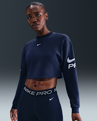 Женский свитшот Nike Pro Dri-FIT Loose Crew-Neck French Terry