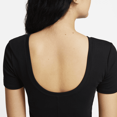 Nike Sportswear Chill Knit Women's Tight Scoop-Back Short-Sleeve Mini-Rib Top