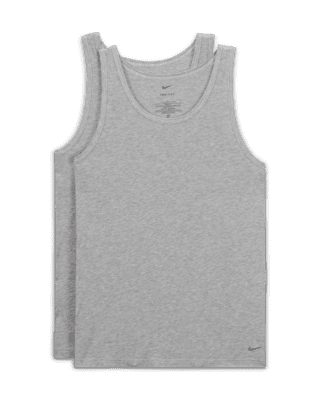 Nike Men's Dri-FIT ReLuxe Tank Top Undershirt (2-Pack) in Black