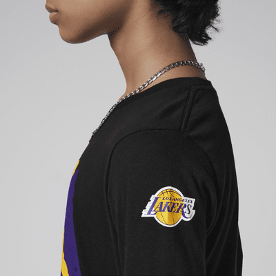 T-shirt z długim rękawem dla dużych dzieci (chłopców) Jordan Max90 NBA Los Angeles Lakers Courtside Statement Edition 