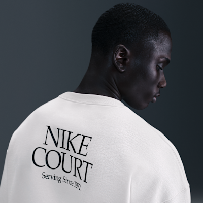 Męska bluza z dzianiny dresowej z okrągłym dekoltem NikeCourt