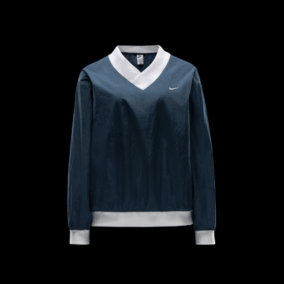 Nike Sportswear Essential ruime, geweven damestop met uv-bescherming lange mouwen en V-hals